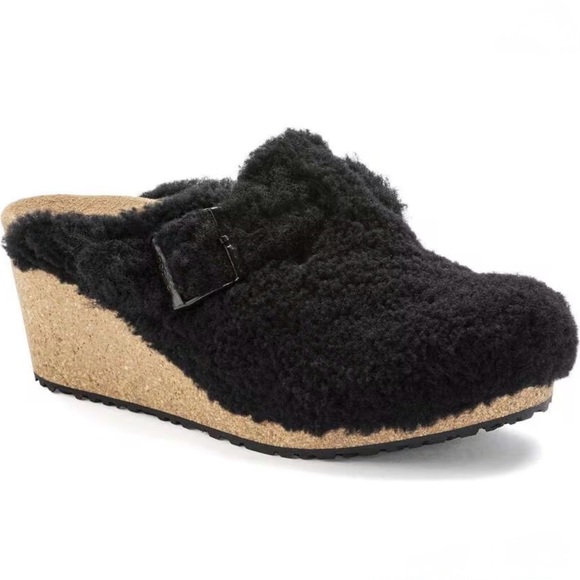 Birkenstock Shoes - Women’s Birkenstock Papillio Fanny Teddy Shearling Mule Wedge Clog US 9 EU 40